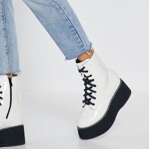 Nasty Gal Move Up a Gear Platform Patent Boots